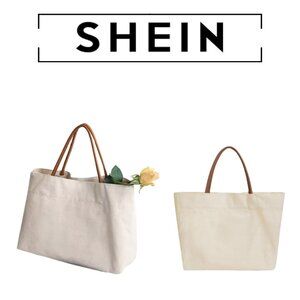 Elegant Cream Tote Bag with Tan Handles